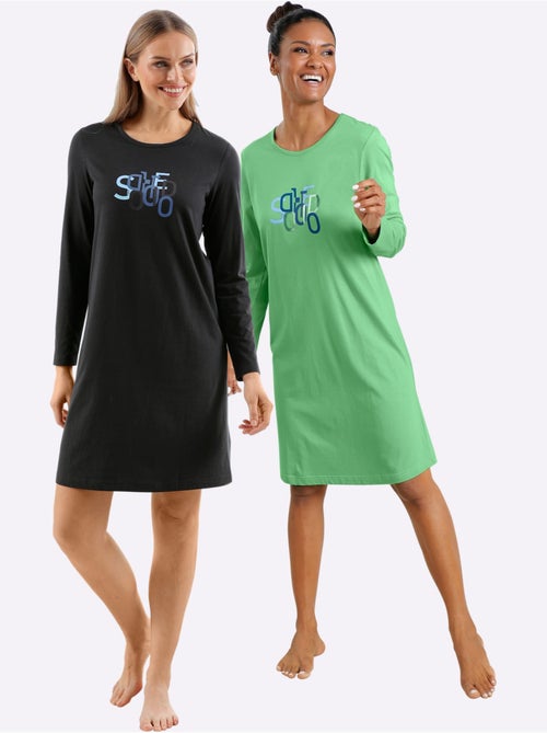 Lot de 2 - Chemises De Nuit Jersey Fin - Taille Standard - Witt - Kiabi Lot de 2 - Chemises De Nuit Jersey Fin - Taille Standard - Witt - Kiabi