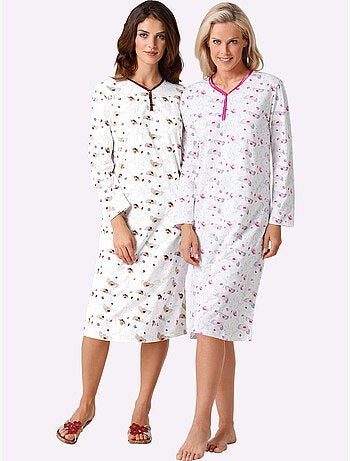 Lot de 2 - chemises de nuit jersey fin - taille standard - witt