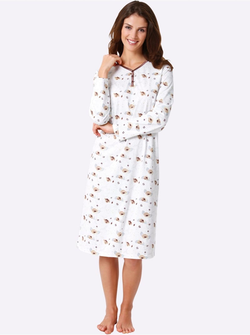 Lot de 2  - chemises de nuit jersey fin - taille standard - witt Rose - Kiabi