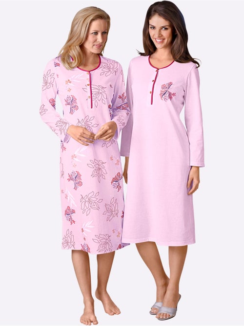 Lot de 2 - Chemises De Nuit Jersey Fin - Taille Standard - Witt - Kiabi Lot de 2 - Chemises De Nuit Jersey Fin - Taille Standard - Witt - Kiabi