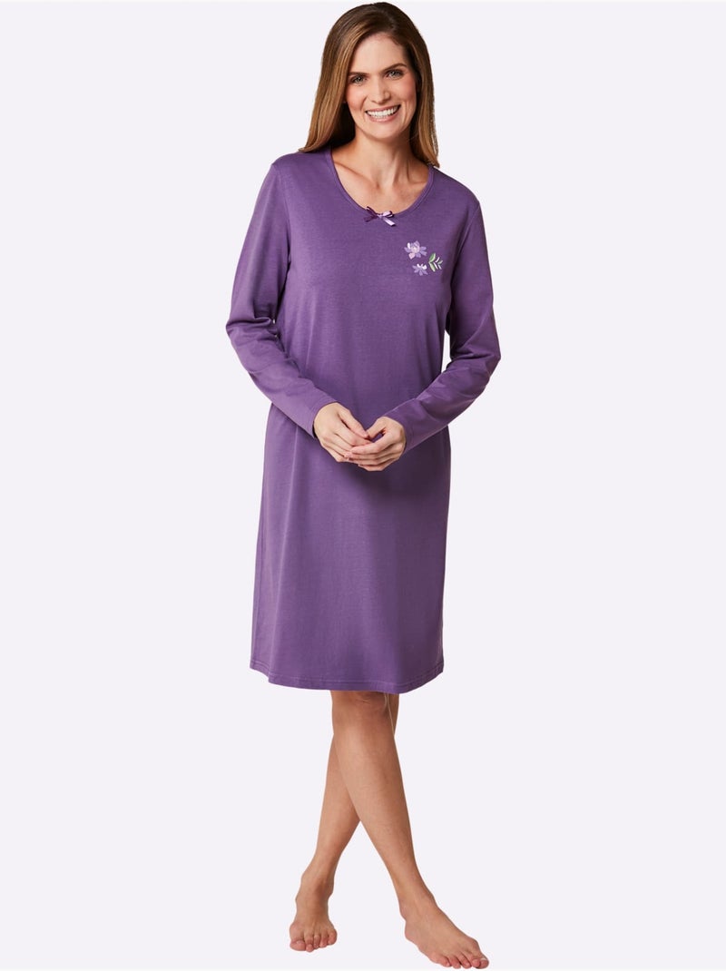 Lot de 2  - Chemises De Nuit Jersey Fin - Taille Standard - Witt Rose - Kiabi