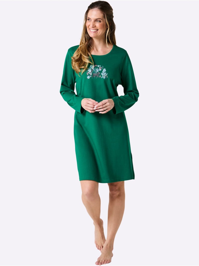 Lot de 2  - Chemises De Nuit Jersey Fin - Taille Standard - Witt Vert - Kiabi