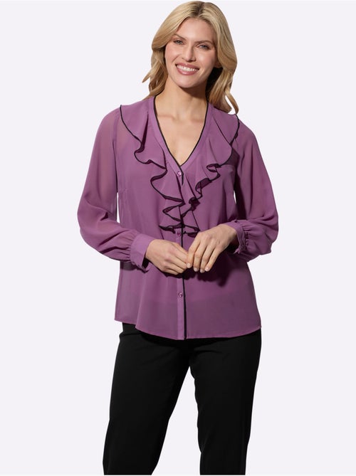 Lot de 2  - Chemisier à Manches Longues Volants à L'encolure - Taille Standard - Moda Vilona - Kiabi