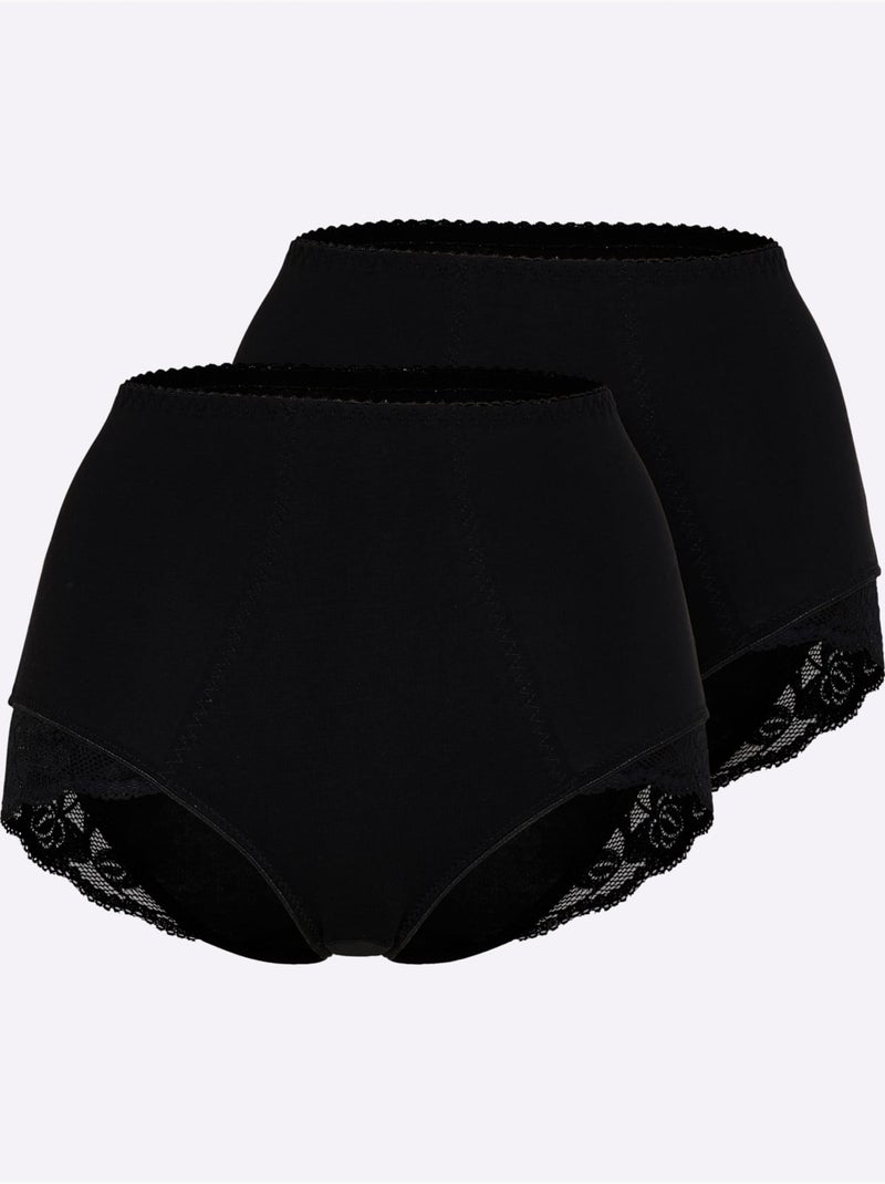 Lot de 2  - Culotte Gainante Jersey Fin - Taille Standard - Witt Noir - Kiabi