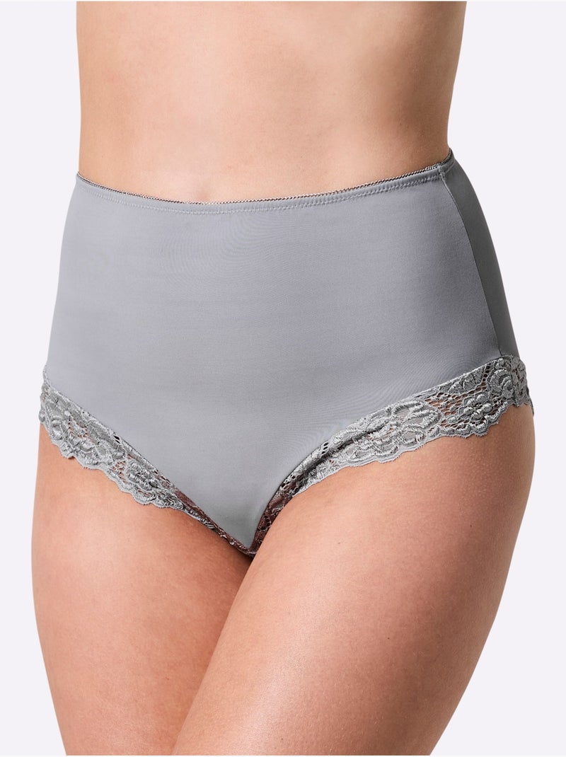 Lot de 2  - Culotte Taille Haute - Taille Standard - Witt Gris foncé - Kiabi