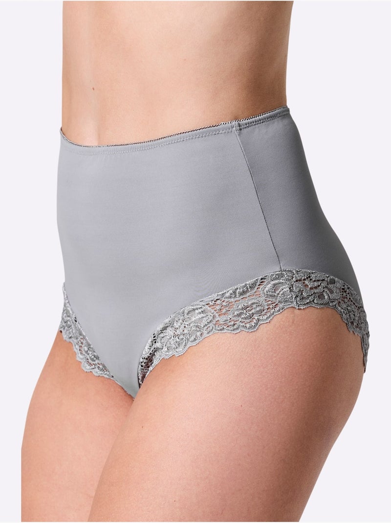 Lot de 2  - Culotte Taille Haute - Taille Standard - Witt Gris foncé - Kiabi