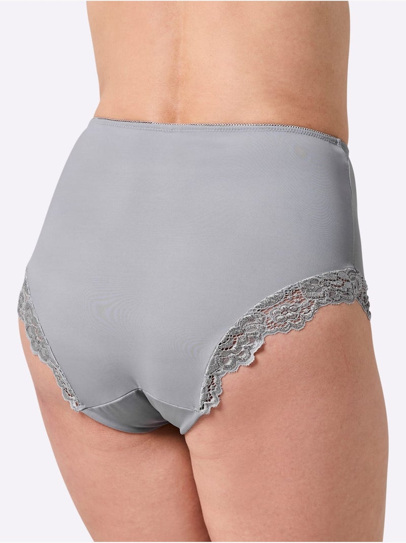 Lot de 2  - Culotte Taille Haute - Taille Standard - Witt Gris foncé - Kiabi