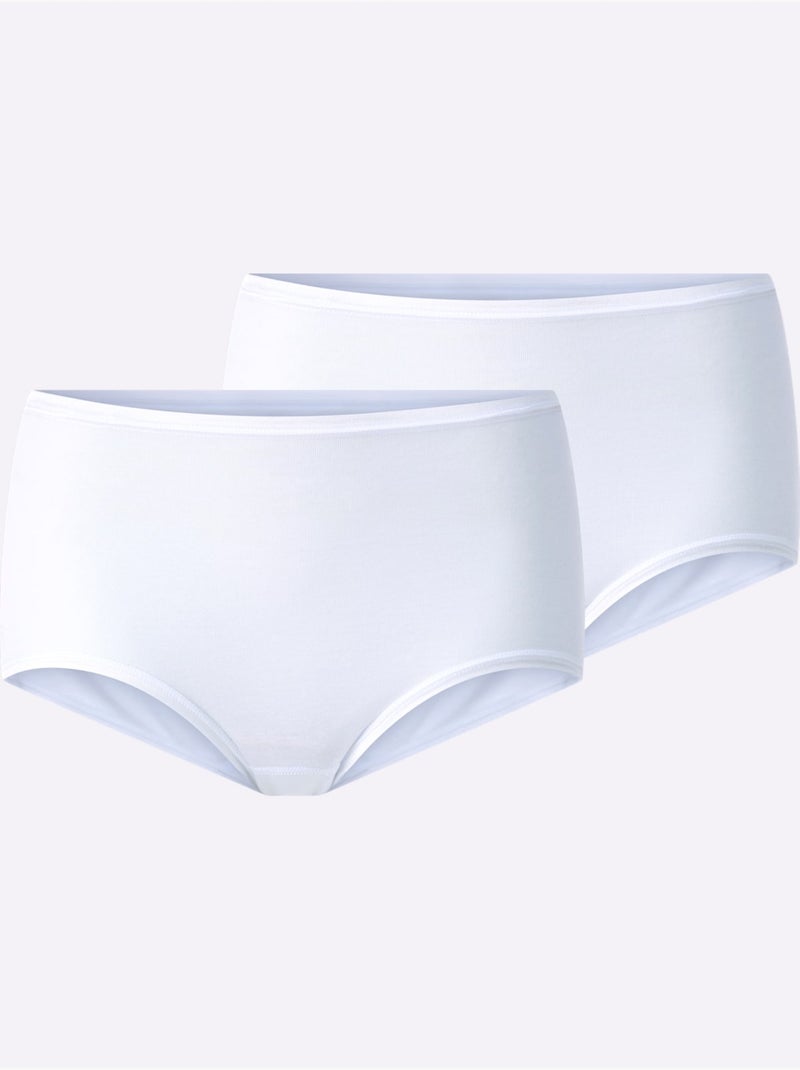 Lot de 2  - Culotte Taille Haute 50% Modal - Taille Standard - Witt Blanc - Kiabi