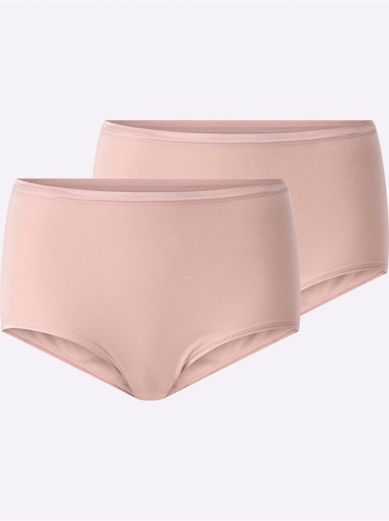Lot de 2  - Culotte Taille Haute 50% Modal - Taille Standard - Witt Poudre - Kiabi