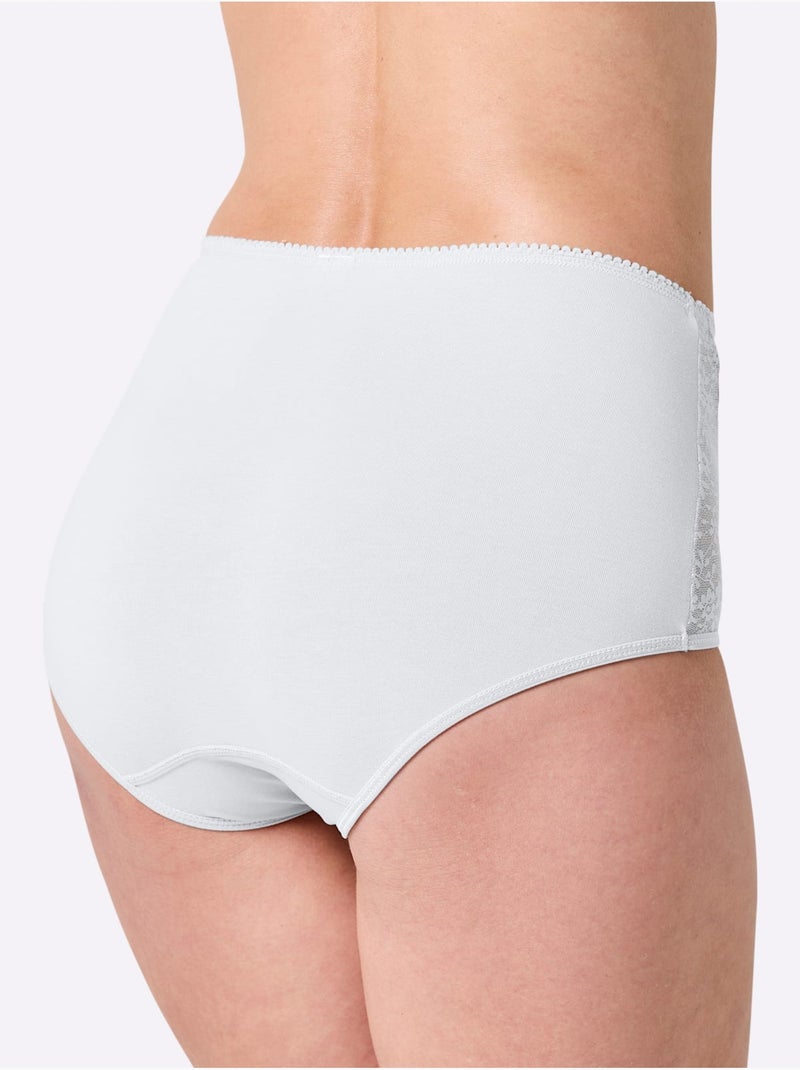 Lot de 2  - Culotte Taille Haute Jersey Fin - Taille Standard - Witt Blanc - Kiabi