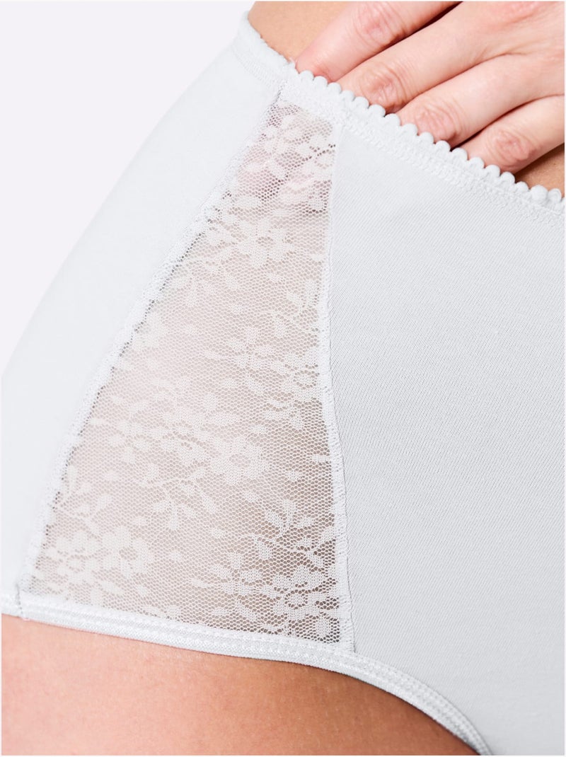Lot de 2  - Culotte Taille Haute Jersey Fin - Taille Standard - Witt Blanc - Kiabi