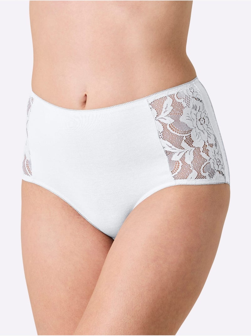 Lot de 2  - Culotte Taille Haute Jersey Fin - Taille Standard - Witt Blanc - Kiabi