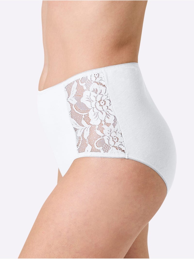 Lot de 2  - Culotte Taille Haute Jersey Fin - Taille Standard - Witt Blanc - Kiabi