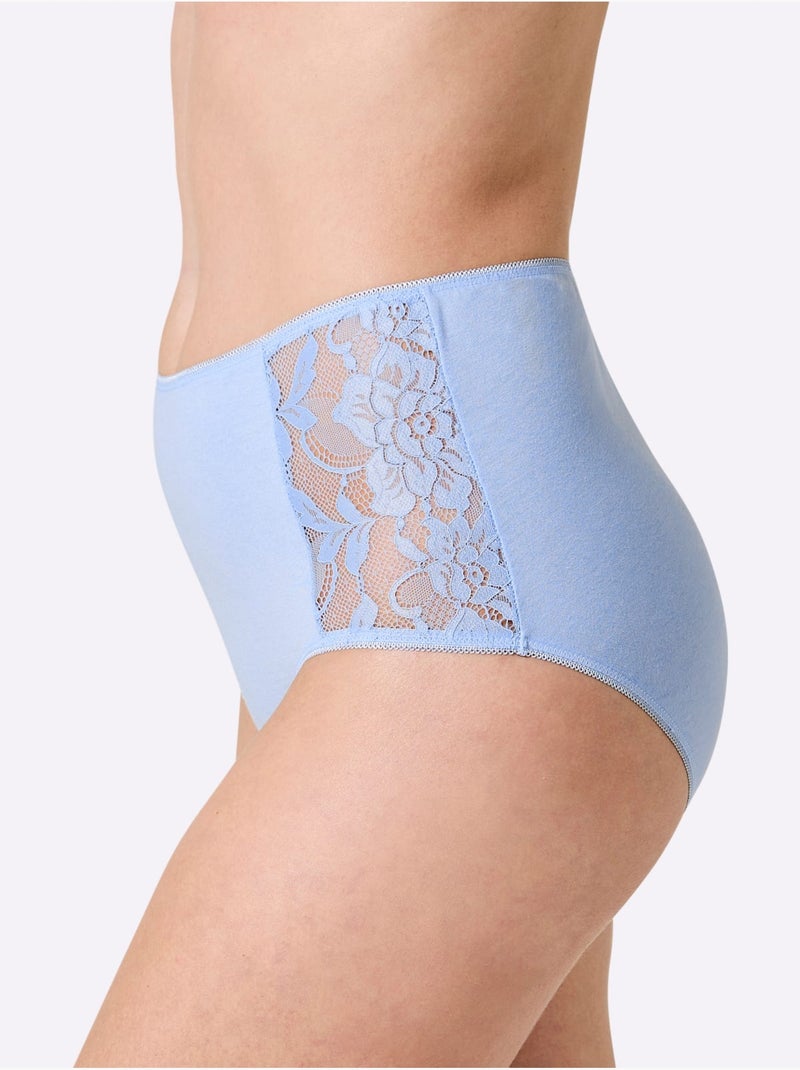 Lot de 2  - Culotte Taille Haute Jersey Fin - Taille Standard - Witt Bleu ciel - Kiabi