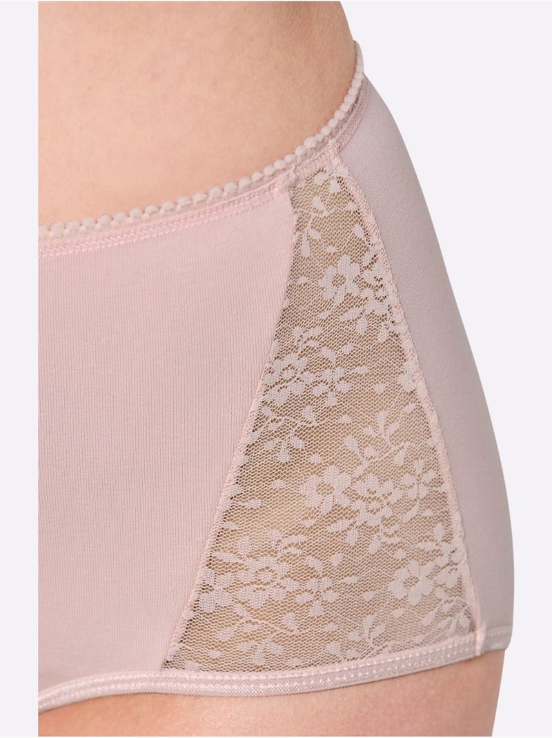 Lot de 2  - Culotte Taille Haute Jersey Fin - Taille Standard - Witt Poudre - Kiabi