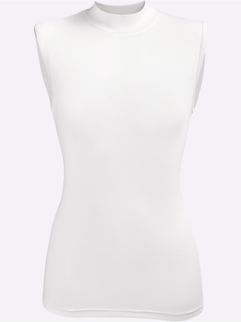 Lot de 2  - débardeur à col montant jersey fin - taille standard - witt Blanc - Kiabi