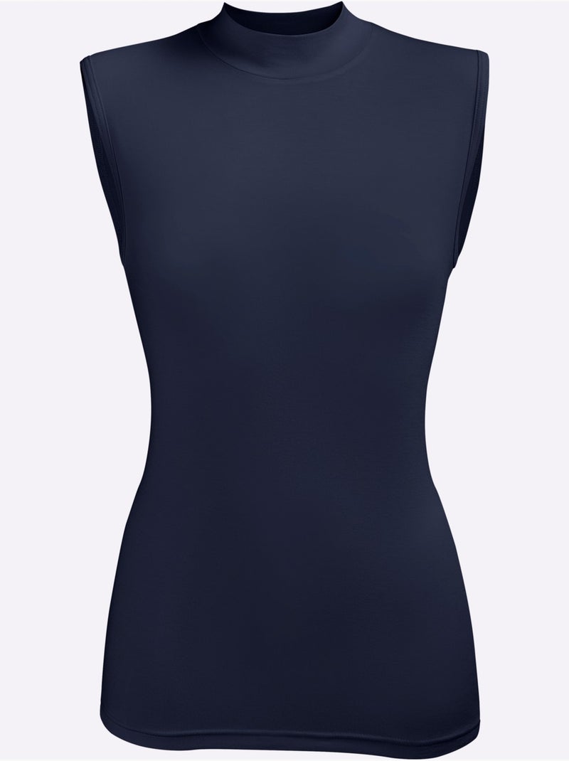 Lot de 2  - débardeur à col montant jersey fin - taille standard - witt Bleu marine - Kiabi
