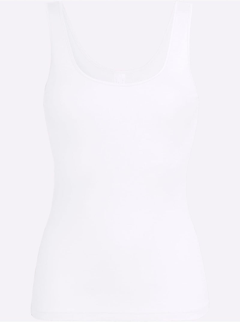 Lot de 2  - Débardeur Côtes Fines - Taille Standard - Witt Blanc - Kiabi