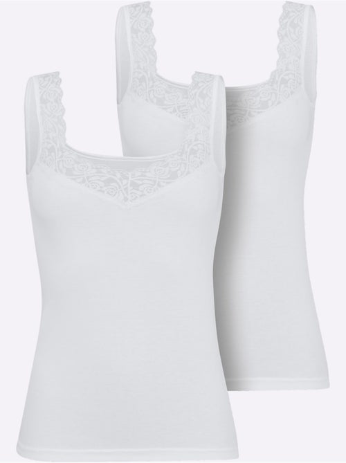 Lot de 2 - Débardeur Côtes Fines - Taille Standard - Witt - Kiabi Lot de 2 - Débardeur Côtes Fines - Taille Standard - Witt - Kiabi