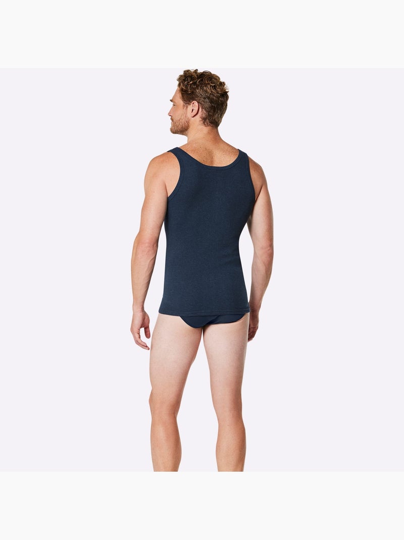 Lot de 2  - débardeur côtes fines - taille standard - witt Bleu foncé - Kiabi