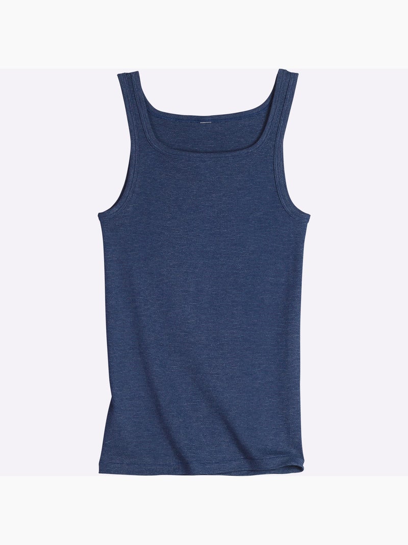 Lot de 2  - débardeur côtes fines - taille standard - witt Bleu marine - Kiabi
