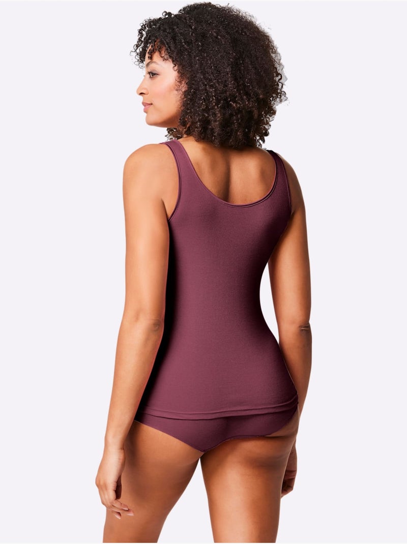 Lot de 2  - Débardeur Côtes Fines - Taille Standard - Witt Bordeaux - Kiabi