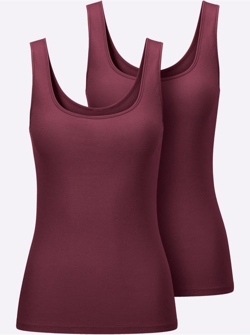 Lot de 2 - Débardeur Côtes Fines - Taille Standard - Witt - Kiabi Lot de 2 - Débardeur Côtes Fines - Taille Standard - Witt - Kiabi