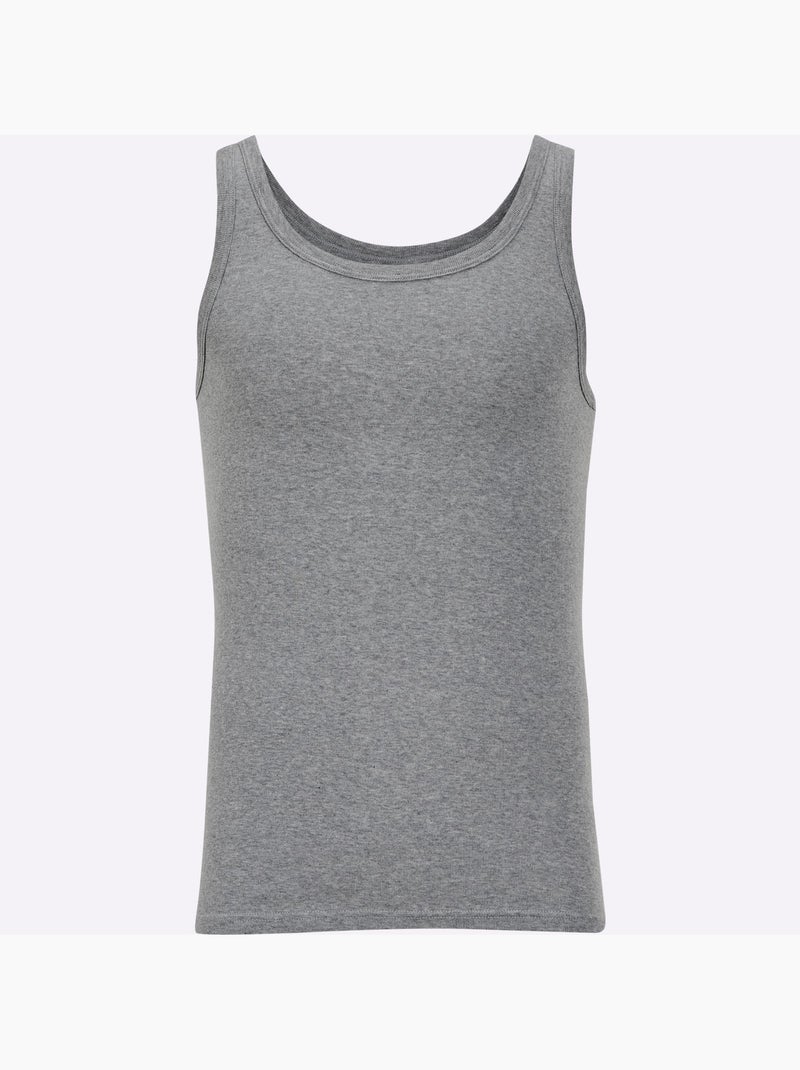 Lot de 2  - débardeur côtes fines - taille standard - witt Gris chiné - Kiabi
