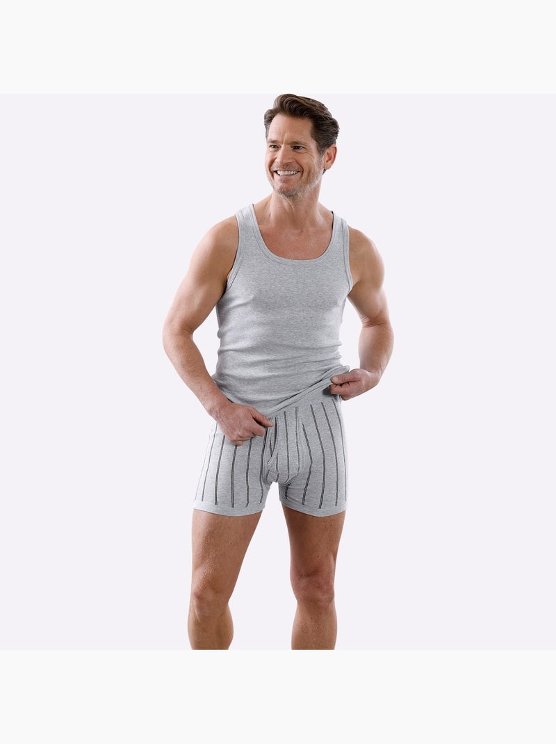Lot de 2  - débardeur côtes fines - taille standard - witt Gris Multicolore - Kiabi