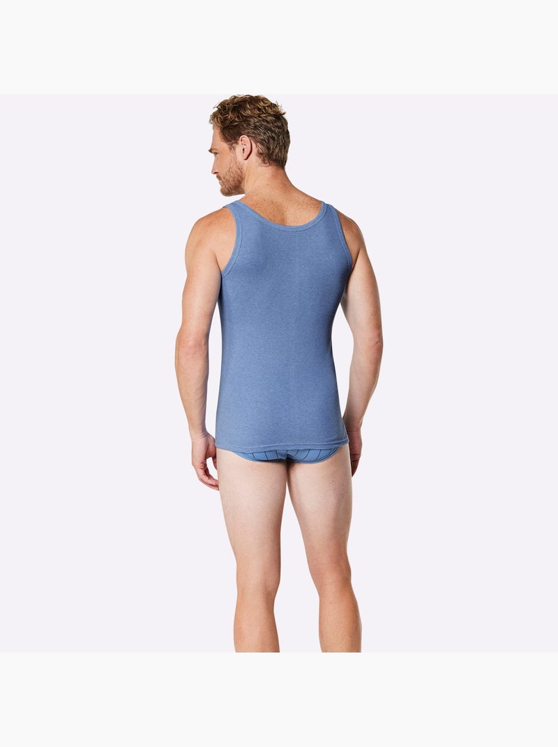 Lot de 2  - débardeur côtes fines - taille standard - witt Noir Bleu ciel - Kiabi