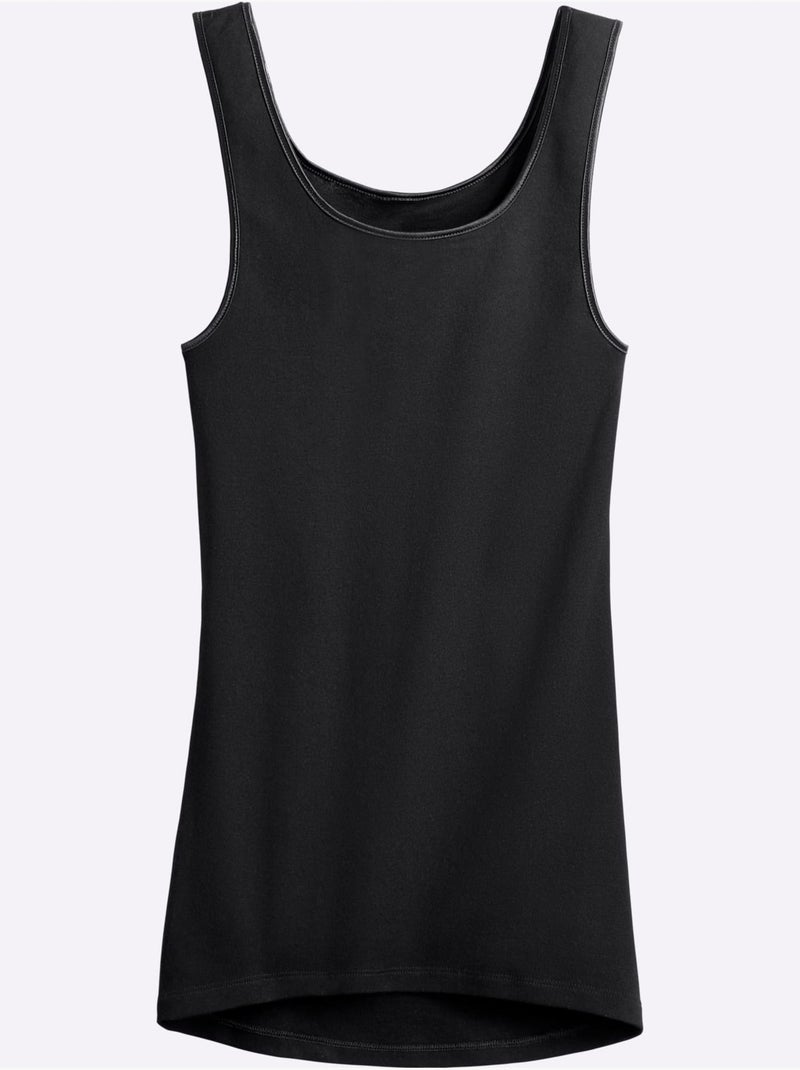 Lot de 2  - débardeur côtes fines - taille standard - witt Noir - Kiabi