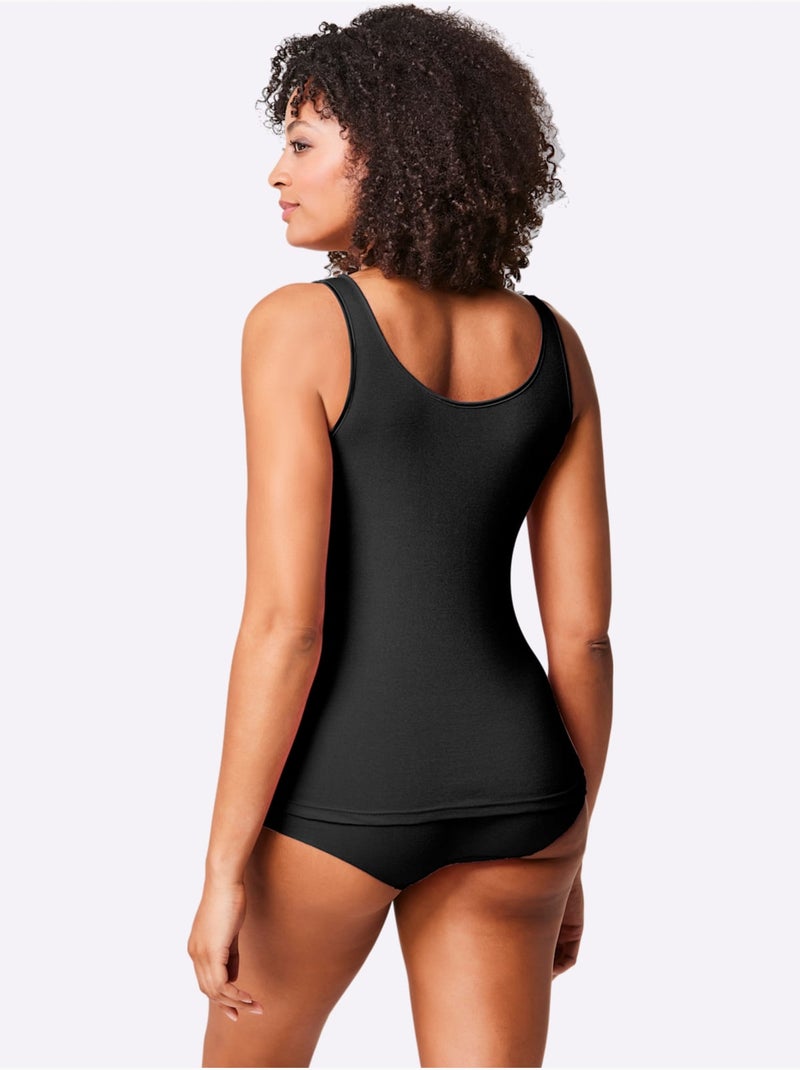 Lot de 2  - Débardeur Côtes Fines - Taille Standard - Witt Noir - Kiabi