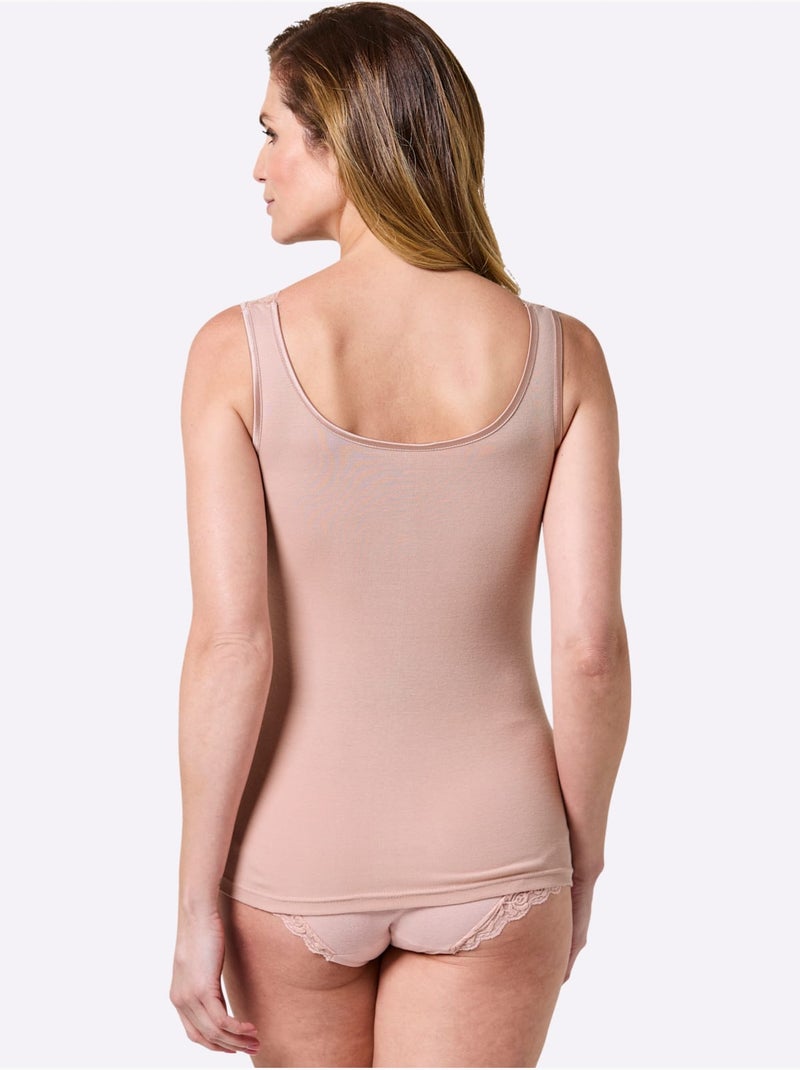 Lot de 2  - Débardeur Côtes Fines - Taille Standard - Witt Poudre - Kiabi