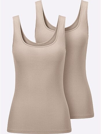 Lot de 2 - Débardeur Côtes Fines - Taille Standard - Witt