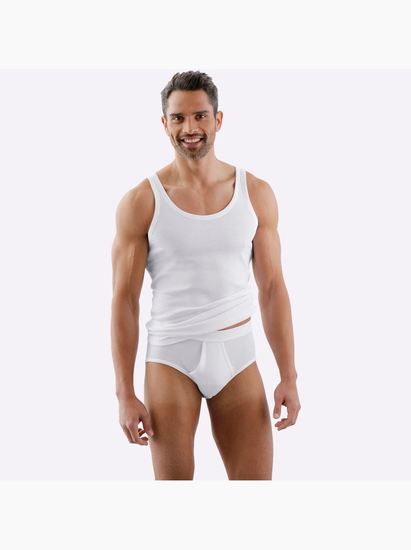 Lot de 2  - débardeur côtes fines et doubles - taille standard - witt Blanc - Kiabi