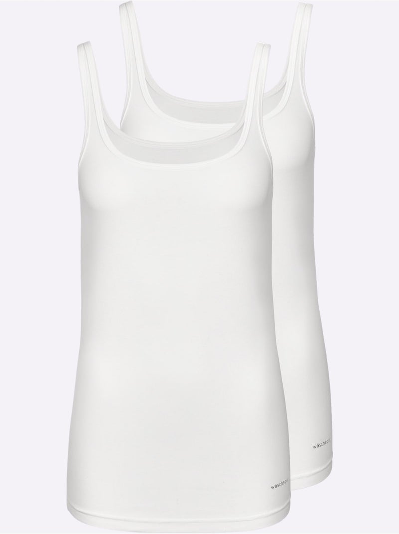 Lot de 2  - débardeur jersey fin - taille standard - witt Blanc - Kiabi