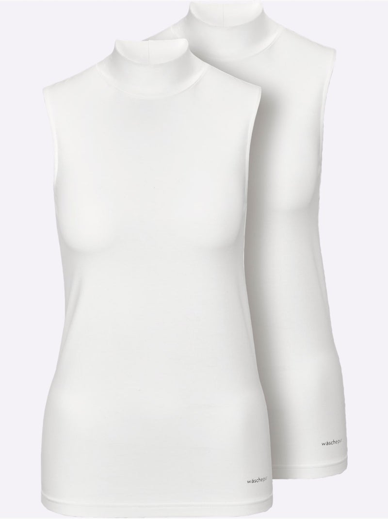 Lot de 2  - Débardeur Jersey Fin - Taille Standard - Witt Blanc - Kiabi