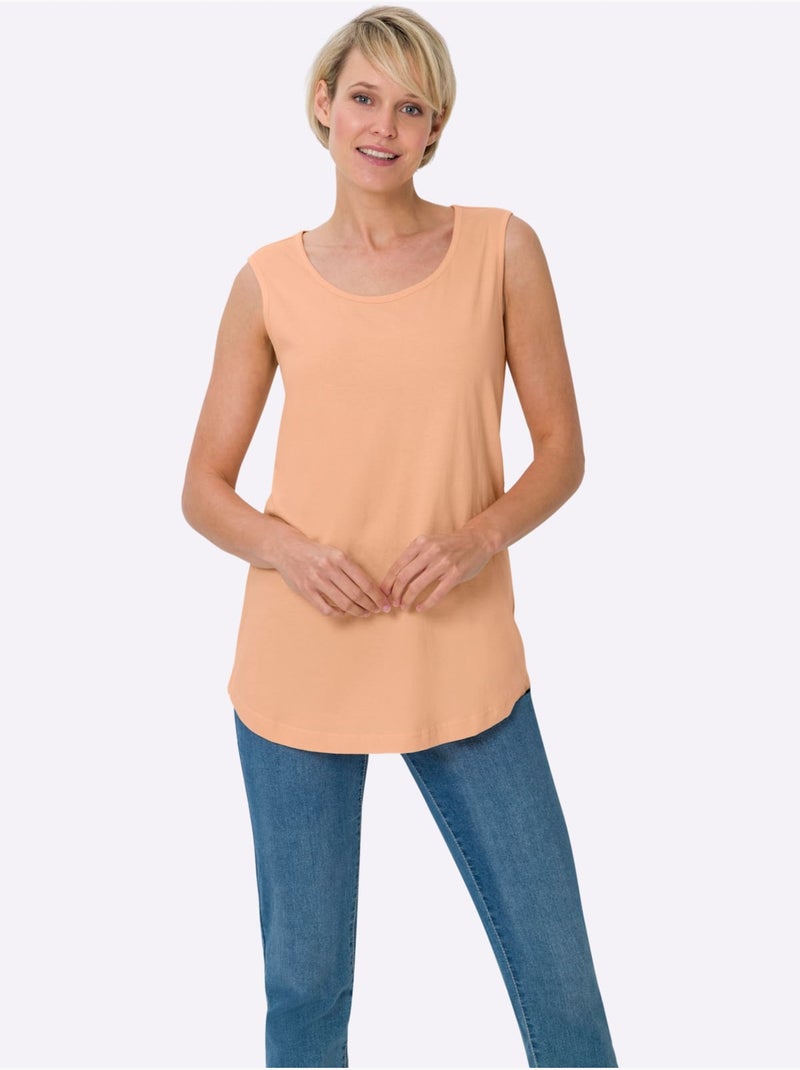 Lot de 2  - Débardeur Long Jolie Coupe Longue Moderne - Taille Standard - Moda Vilona Bleu Orange - Kiabi