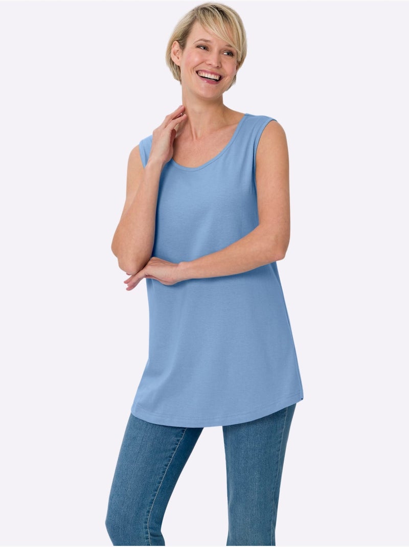 Lot de 2  - Débardeur Long Jolie Coupe Longue Moderne - Taille Standard - Moda Vilona Bleu Orange - Kiabi