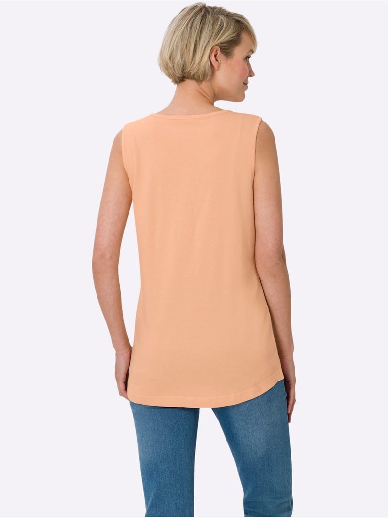 Lot de 2  - Débardeur Long Jolie Coupe Longue Moderne - Taille Standard - Moda Vilona Bleu Orange - Kiabi