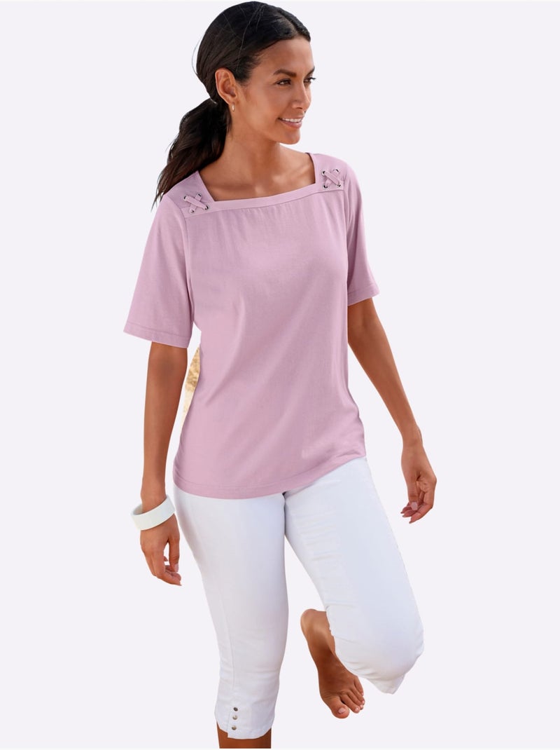 Lot de 2  - Ensemble T-shirts Pur Coton - Taille Standard - Witt Rose/Blanc - Kiabi