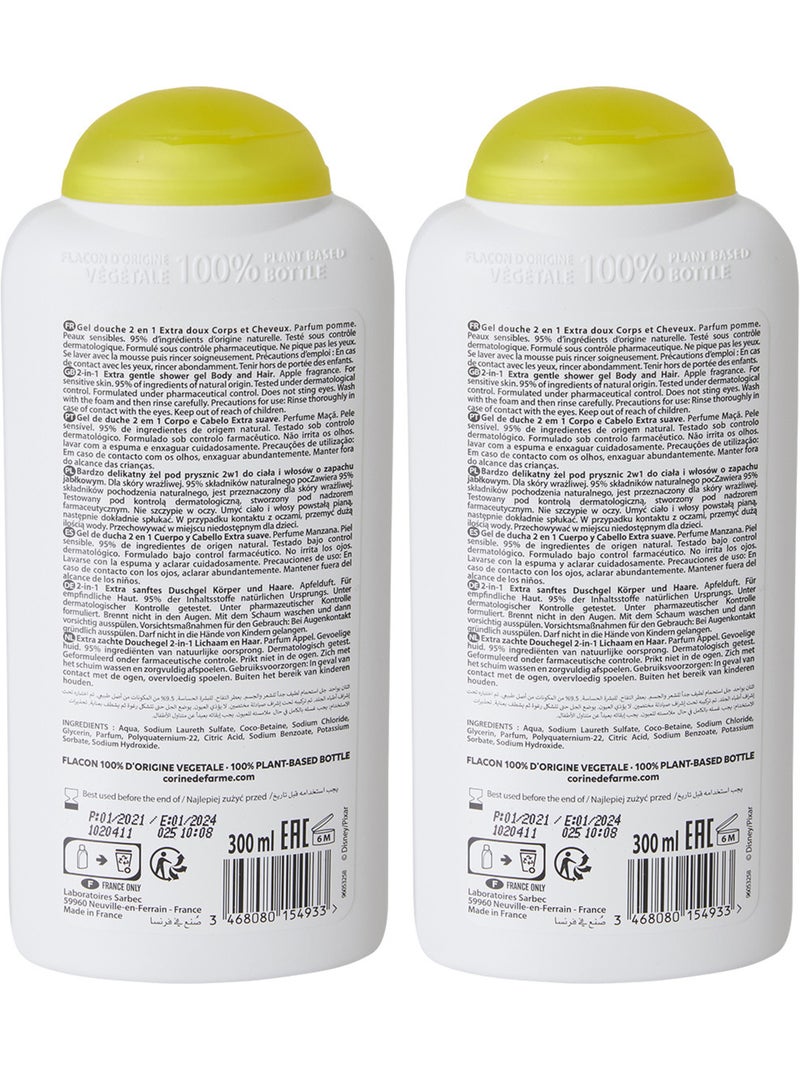 Lot de 2 - Gel douche 2en1 Extra Doux Corps & Cheveux Cars Blanc Multicolore - Kiabi