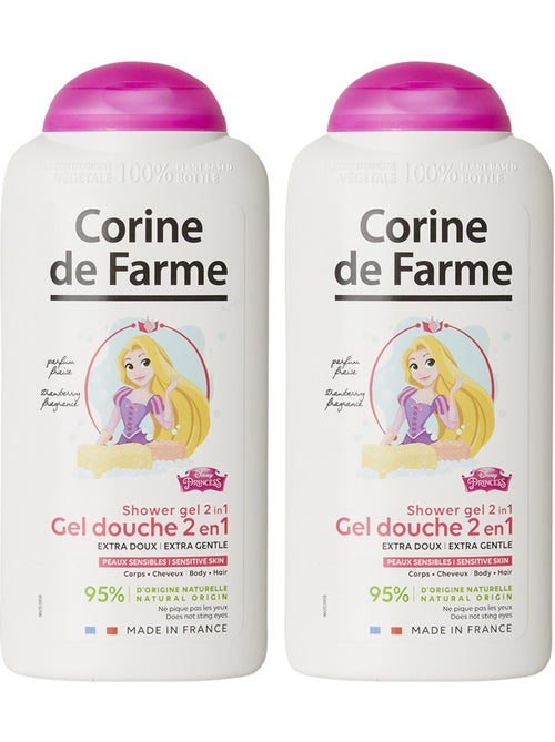 Lot de 2 - Gel douche Extra-Doux 2en1 Corps & Cheveux Princesses - Kiabi