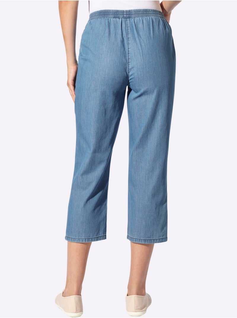 Lot de 2  - Jean 3/4 100% Coton - Taille Courte - Witt Bleu denim - Kiabi