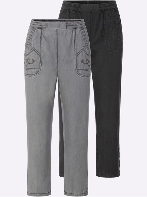 Lot de 2 - Jean 3/4 100% Coton - Taille Courte - Witt - Kiabi Lot de 2 - Jean 3/4 100% Coton - Taille Courte - Witt - Kiabi