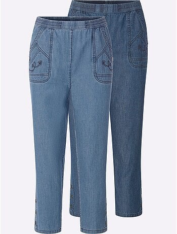 Lot de 2 - Jean 3/4 100% Coton - Taille Standard - Witt