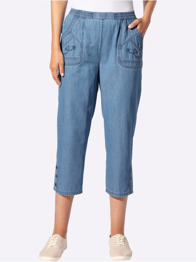 Lot de 2  - Jean 3/4 100% Coton - Taille Standard - Witt Bleu denim - Kiabi