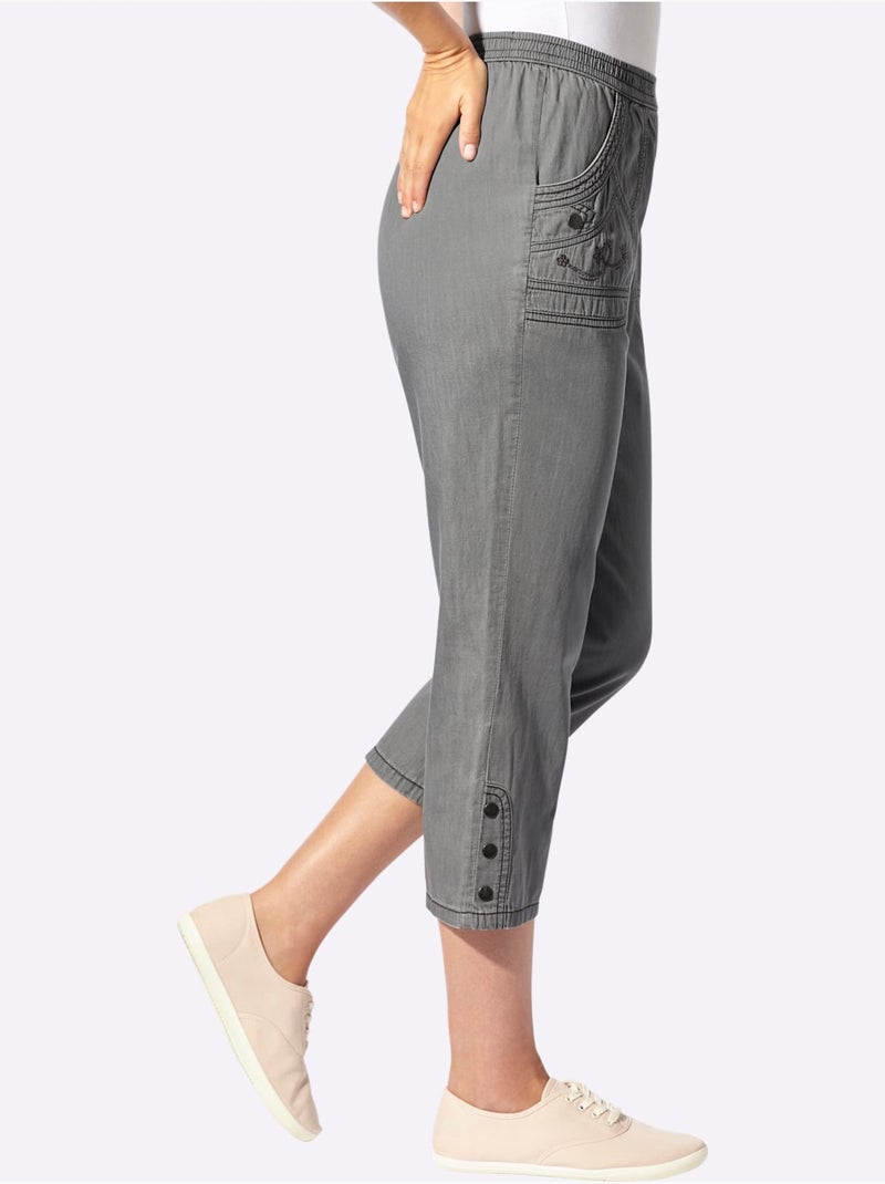 Lot de 2  - Jean 3/4 100% Coton - Taille Standard - Witt Gris Noir - Kiabi