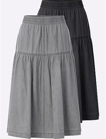 Lot de 2 - Jupe En Jean 100% Coton - Taille Courte - Witt