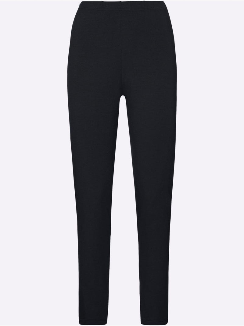 Lot de 2  - Legging côtes fines - taille standard - witt Noir Bleu - Kiabi